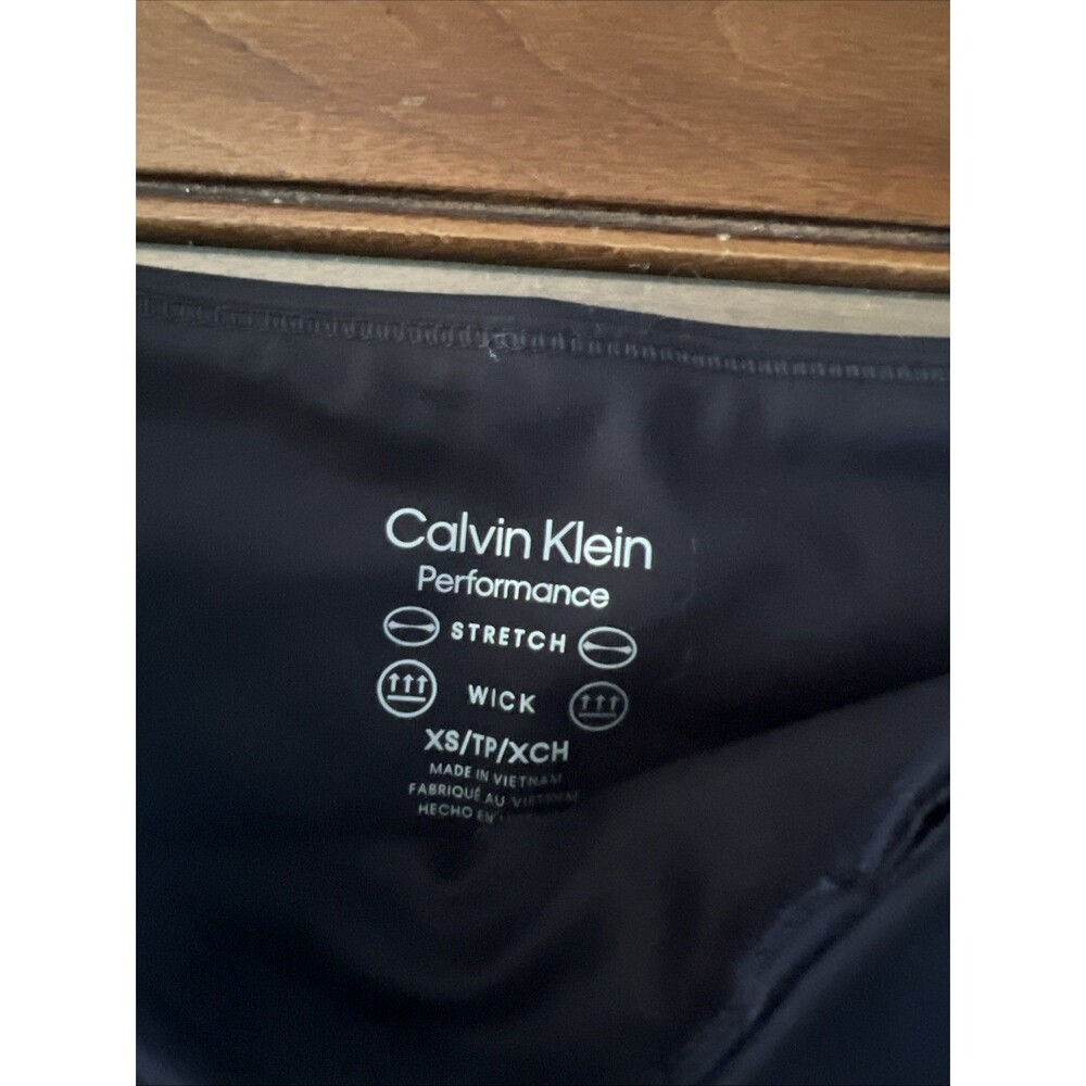 CALVIN KLEIN Performance Stretch Wick Black Biker Shorts Women’s Sz XS NWT - Picture 4 of 6